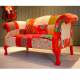 'Canterbury Orange Patch' sofa by Lisa Whatmough @ Squint